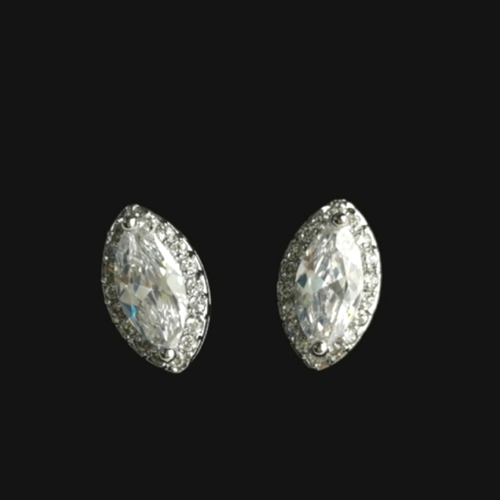 Marquise cut CZ Halo stud earrings 🆕
